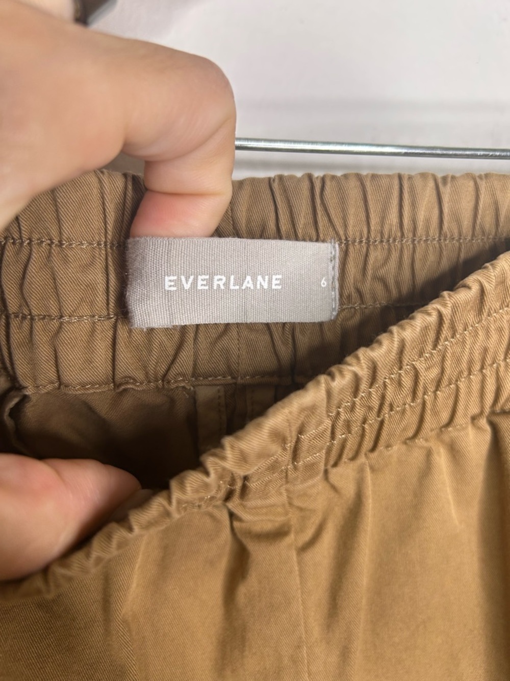 Everlane The Easy Pull On Brown Cotton Women's Chino Pants, Size 6 - Picture 5 of 9